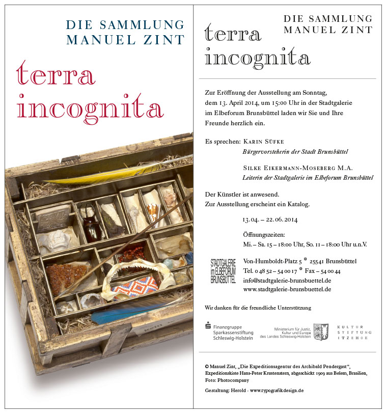 Terra Incognita - Manuel Zint - Ausstellung Stadtgalerie Elbeforum Brunsbüttel Terra Incognita von Manuel Zint